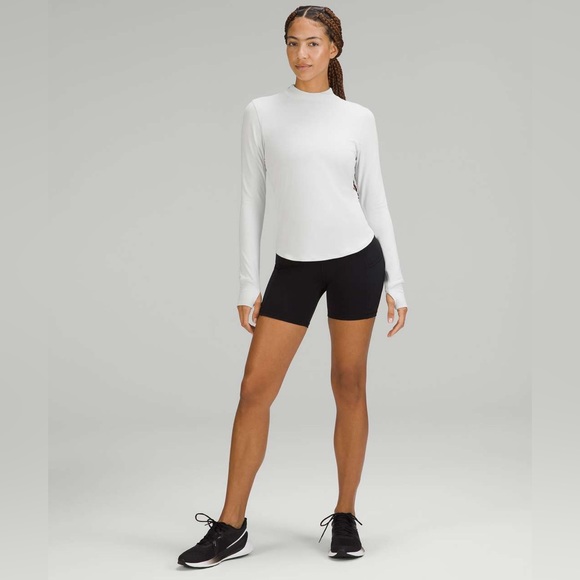 Lululemon Rulu Running Long Sleeve Mock Neck Shirt size 8 Vapor VPOR - Picture 1 of 8
